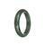 Real Natural Olive Green with Brown Patch Burmese Jade Bangle - 57mm Half Moon