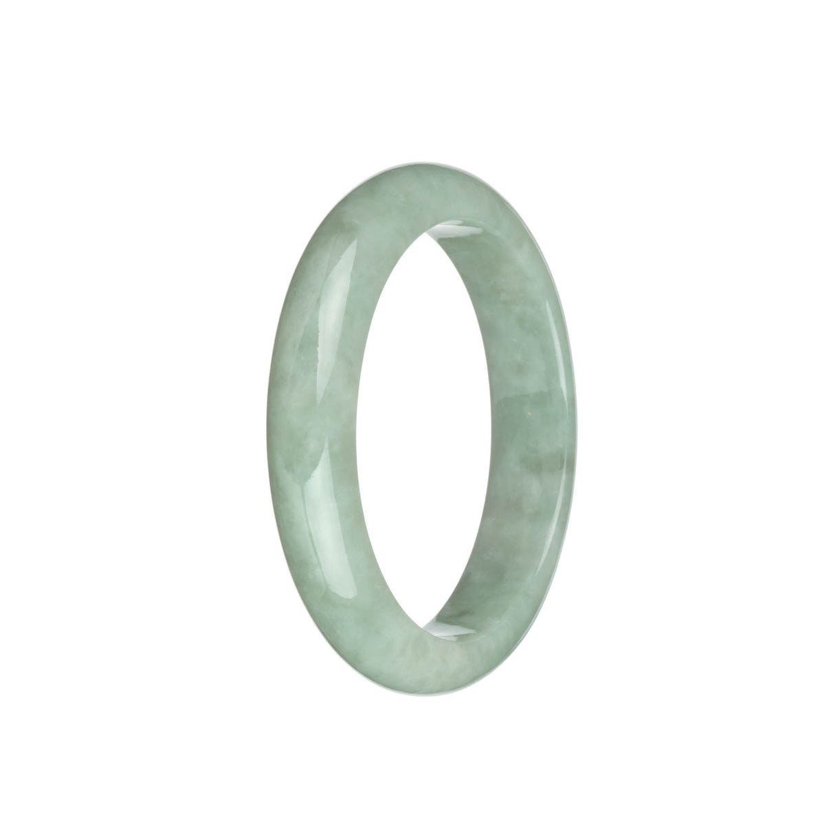 Authentic Natural Pale Green Jadeite Bangle Bracelet - 58mm Half Moon