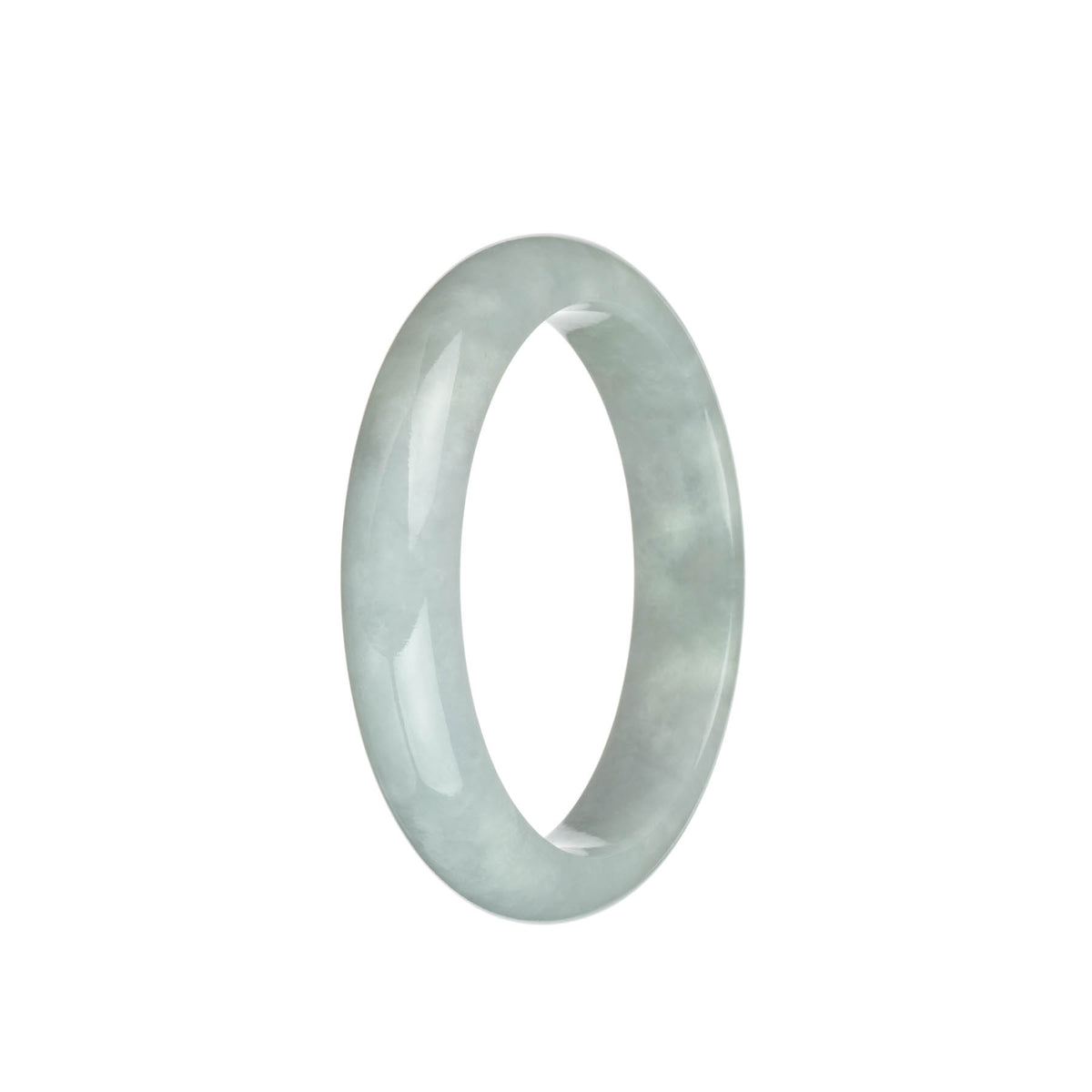 Genuine Grade A White Traditional Jade Bangle - 57mm Half Moon