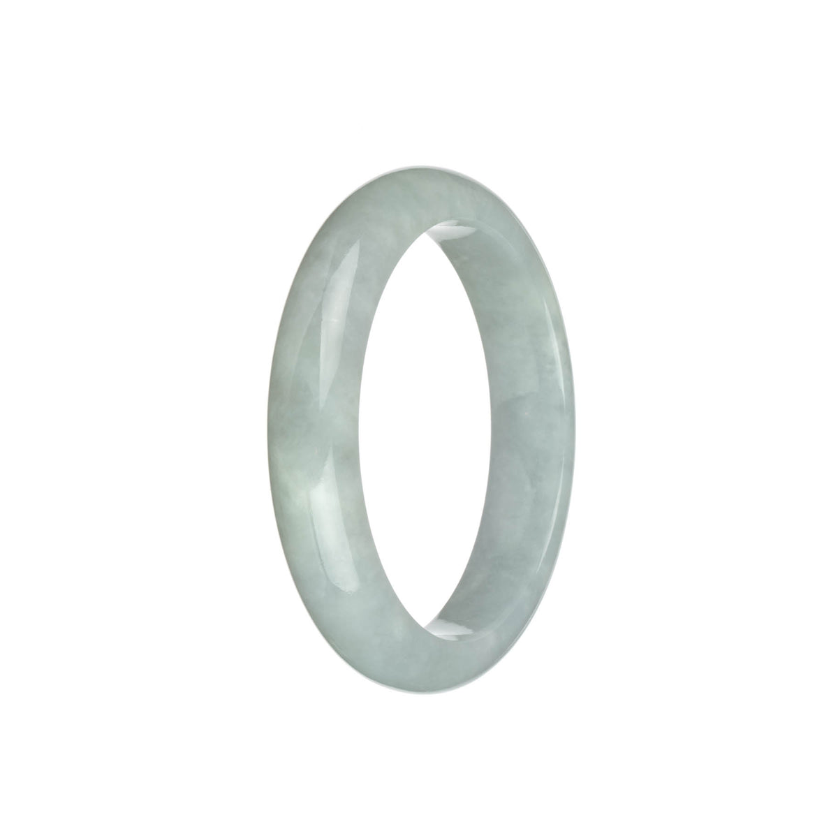 Genuine Grade A White Traditional Jade Bangle - 57mm Half Moon