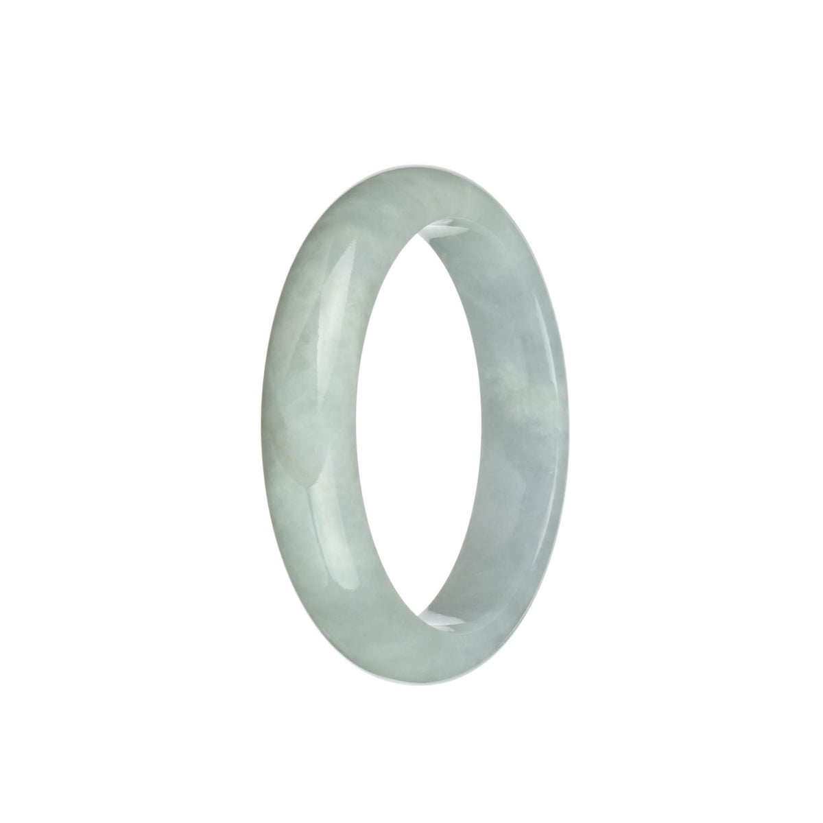 Genuine Grade A White Burmese Jade Bracelet - 57mm Half Moon