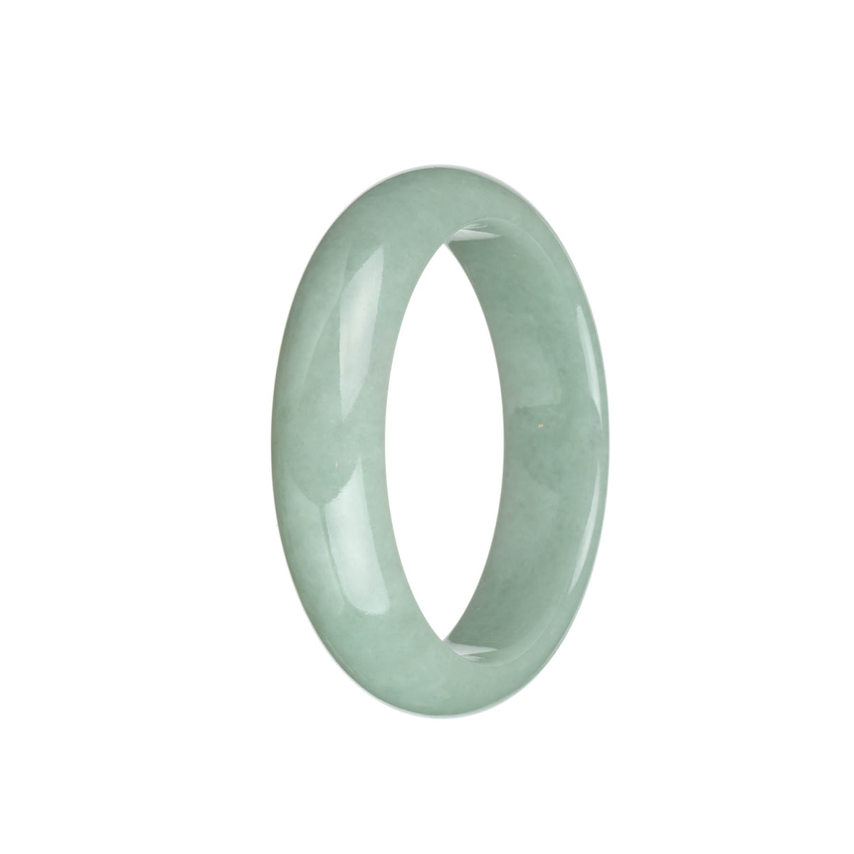 Genuine Untreated Pale Green Burma Jade Bracelet - 58mm Half Moon