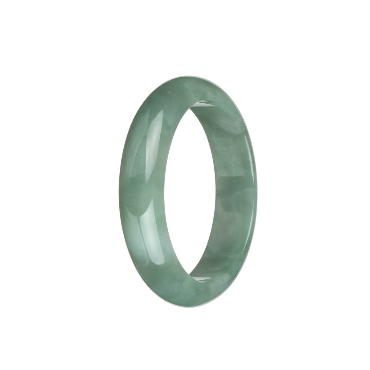 Genuine Grade A Green Jade Bangle Bracelet - 56mm Half Moon