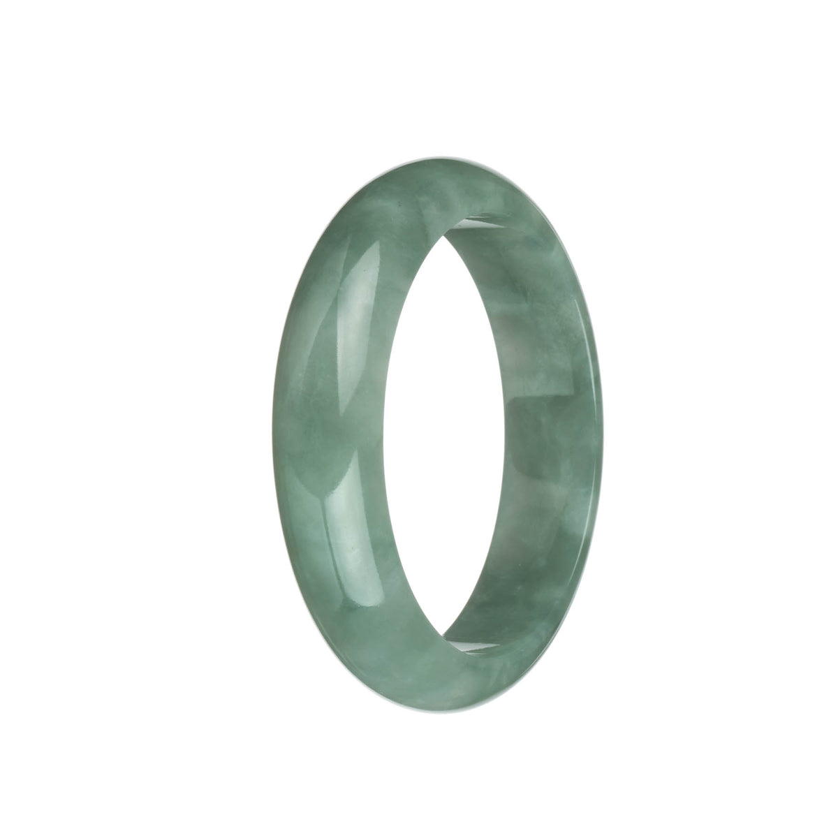 Certified Natural Green Burma Jade Bracelet - 61mm Half Moon