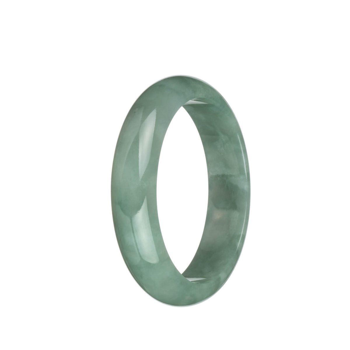 Certified Natural Green Burma Jade Bracelet - 61mm Half Moon