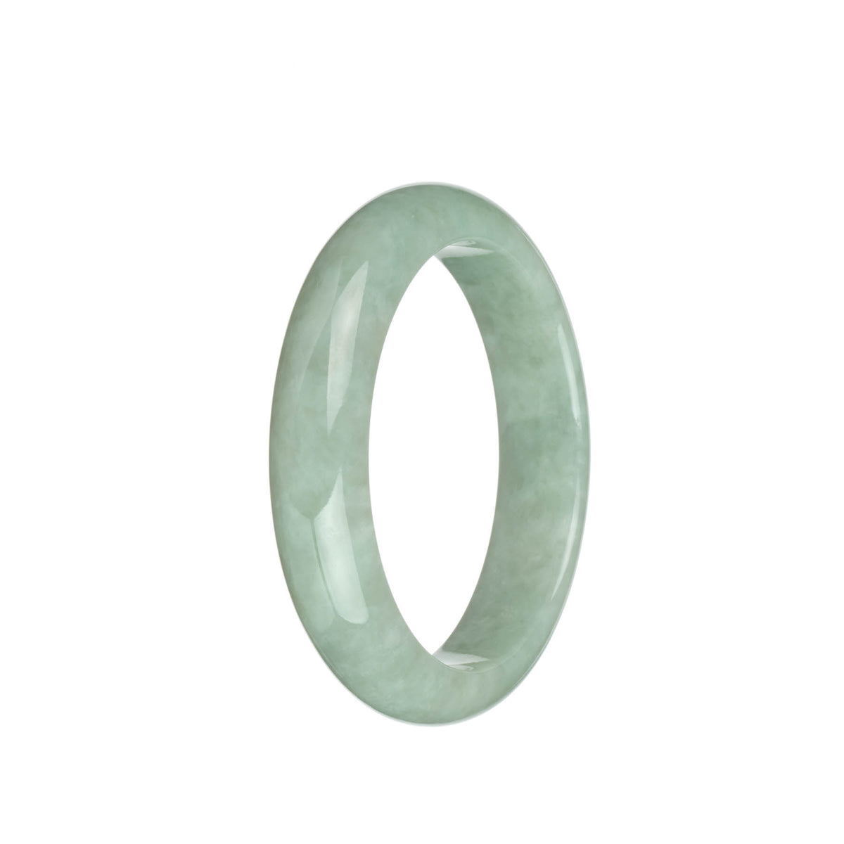 Genuine Grade A Pale Green Burma Jade Bracelet - 58mm Half Moon