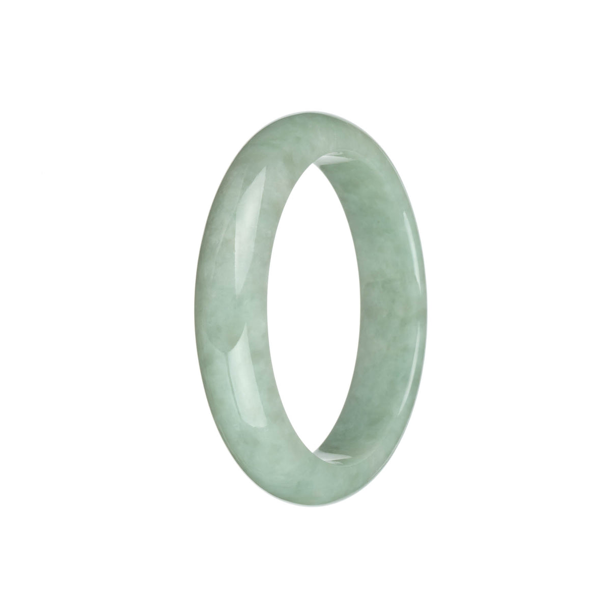 Genuine Grade A Pale Green Burma Jade Bracelet - 58mm Half Moon