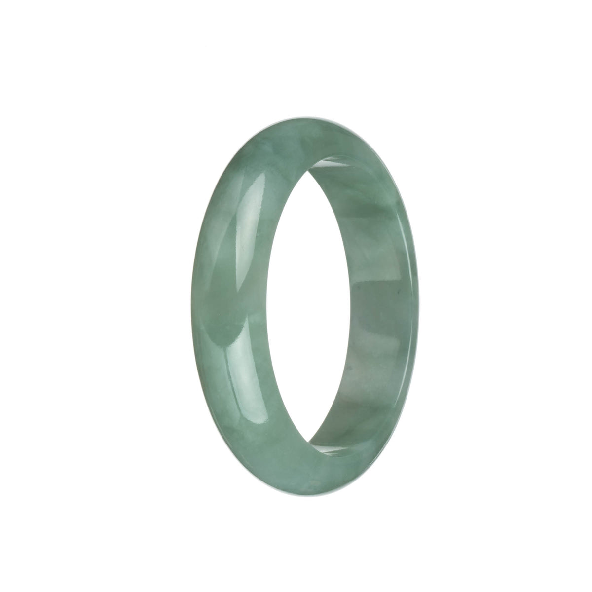 Real Grade A Green Burma Jade Bracelet - 58mm Half Moon