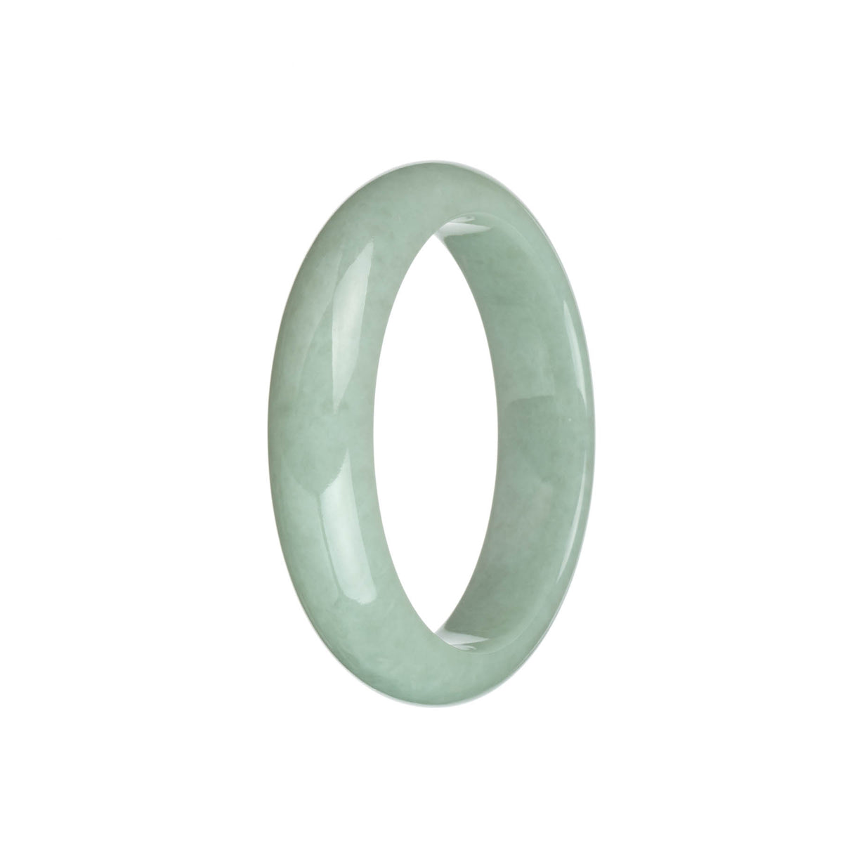 Certified Grade A Light Green Jadeite Bangle - 58mm Half Moon