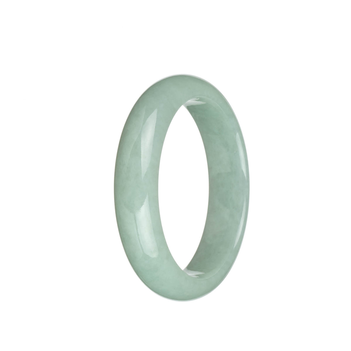 Genuine Grade A Light Green Burma Jade Bracelet - 58mm Half Moon