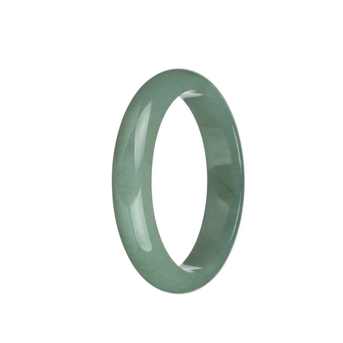 Genuine Grade A Green Burma Jade Bracelet - 61mm Half Moon