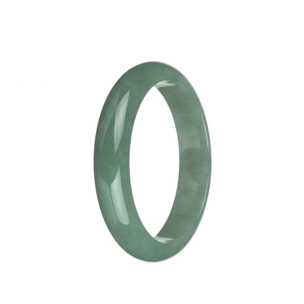 Genuine Grade A Green Burma Jade Bracelet - 61mm Half Moon