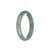 Certified Type A Green with Pale Green Burmese Jade Bangle - 57mm Half Moon