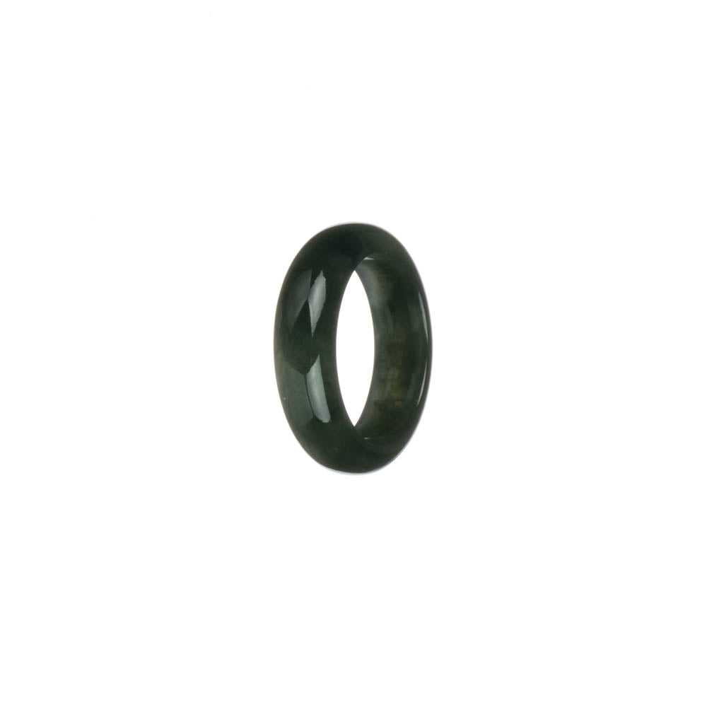 Certified Dark Green Burmese Jade Band - US 7