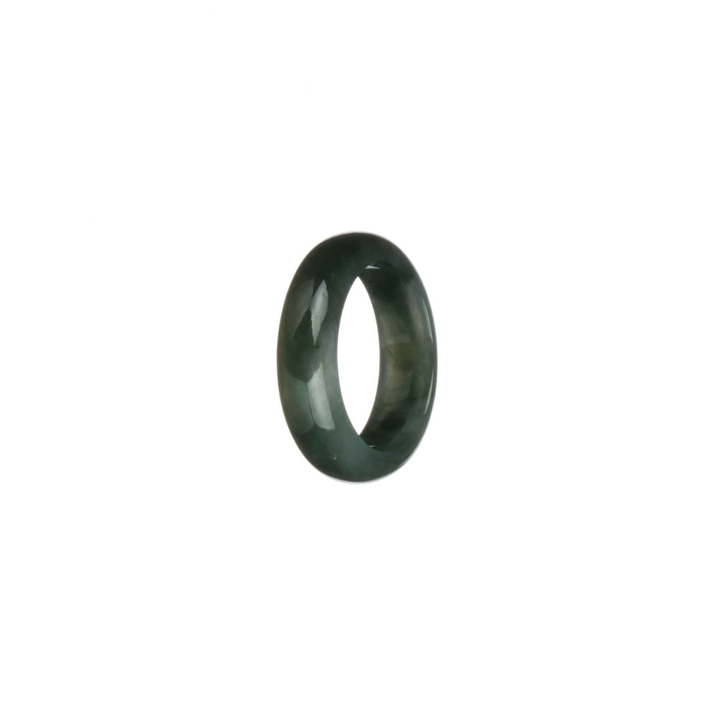 Certified Dark Green Burmese Jade Band - US 7