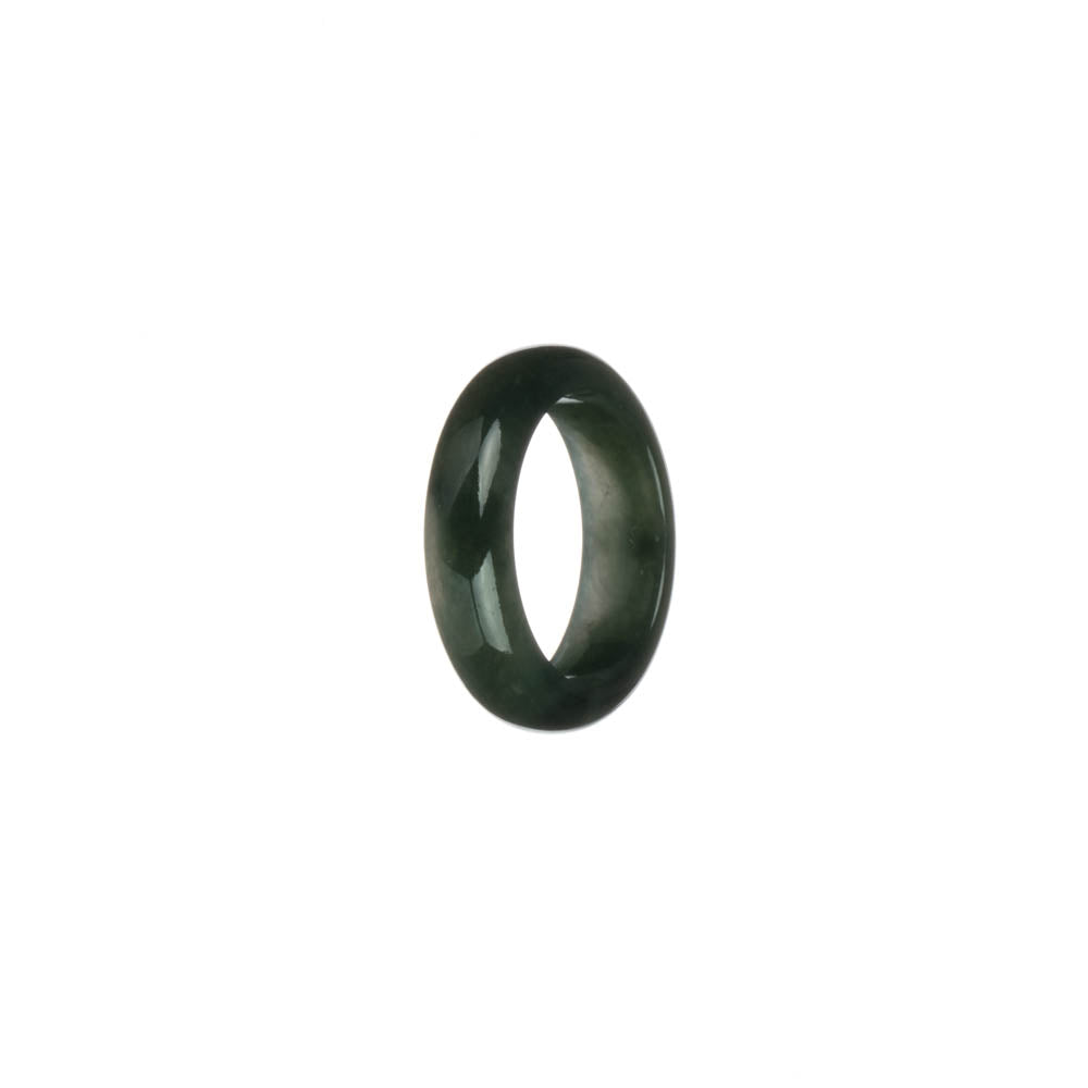 Certified Dark Green Burmese Jade Band - US 7