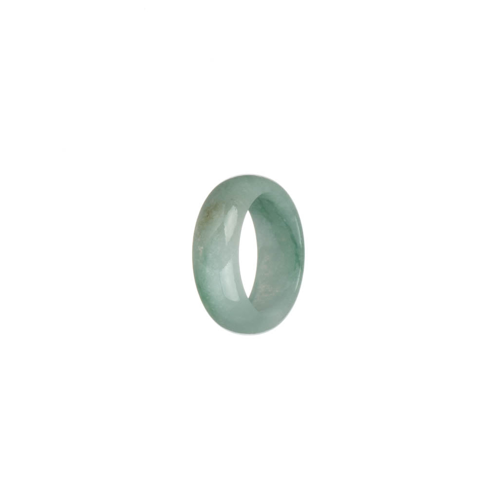 Genuine Pale Green with Green Patterns Jadeite Jade Ring - US 5.5