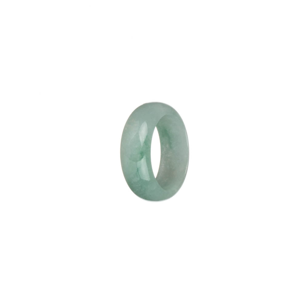 Genuine Pale Green with Green Patterns Jadeite Jade Ring - US 5.5