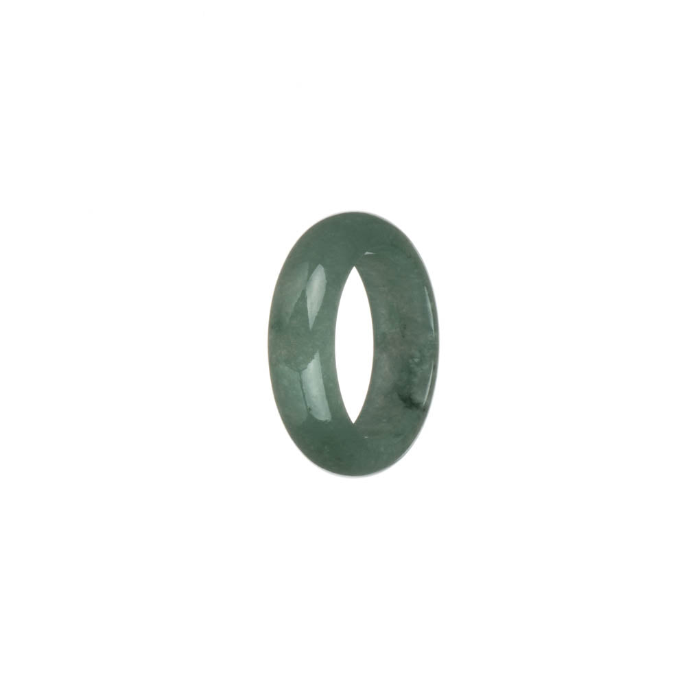 Certified Green with Green Pattern Jadeite Jade Band - US 8.25