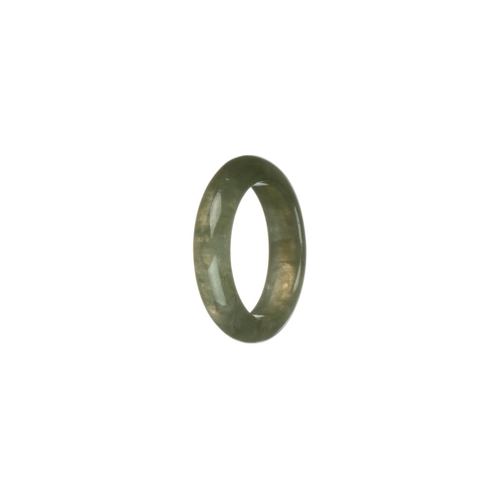 Authentic Olive Green Burmese Jade Band - US 8