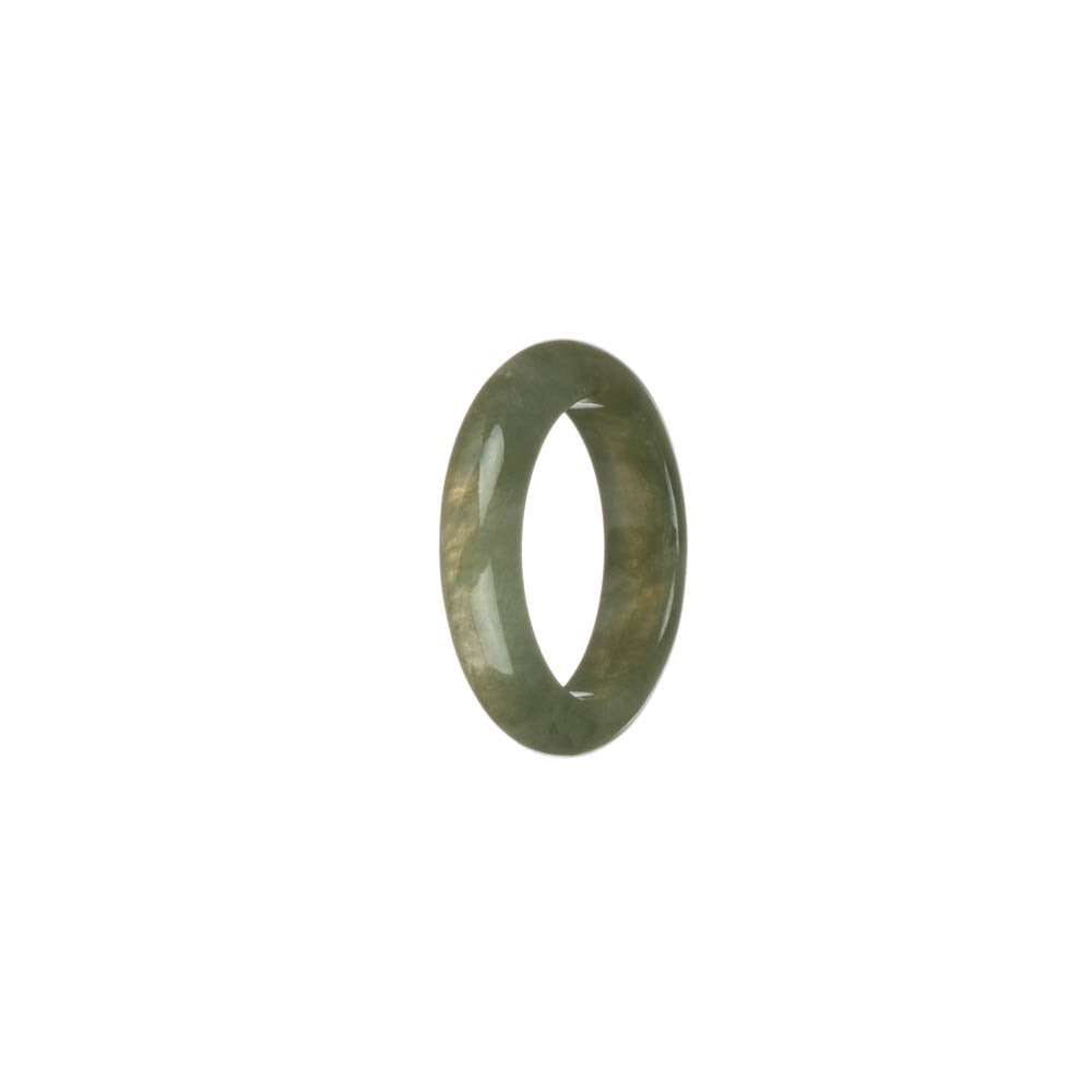 Authentic Olive Green Burmese Jade Band - US 8