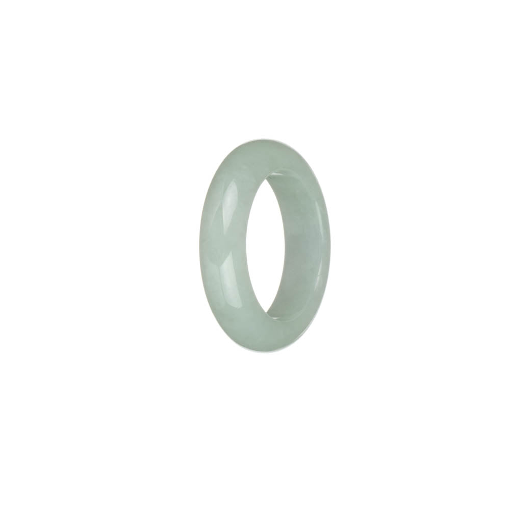 Authentic Light Grey Jadeite Jade Ring- US 9.25