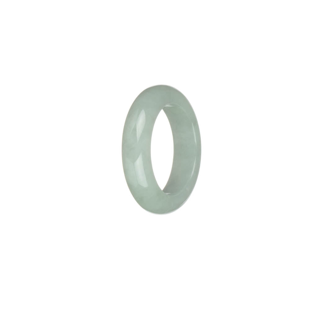 Authentic Light Grey Jadeite Jade Ring- US 9.25