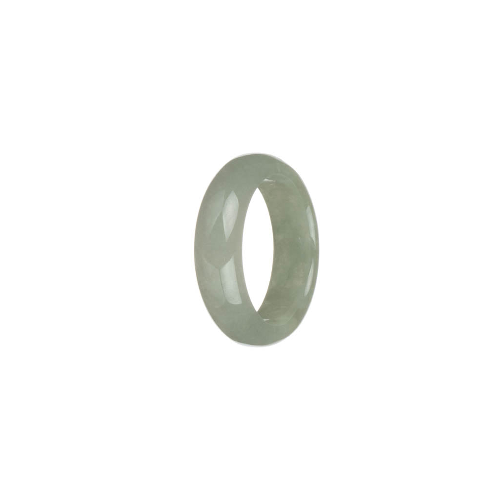 Real White and Light Grey Jade Ring- US 9.5