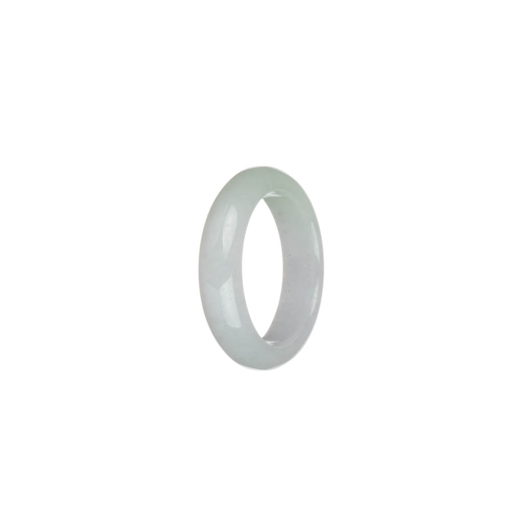 Authentic White and Pale Green Jade Ring - US 9.5