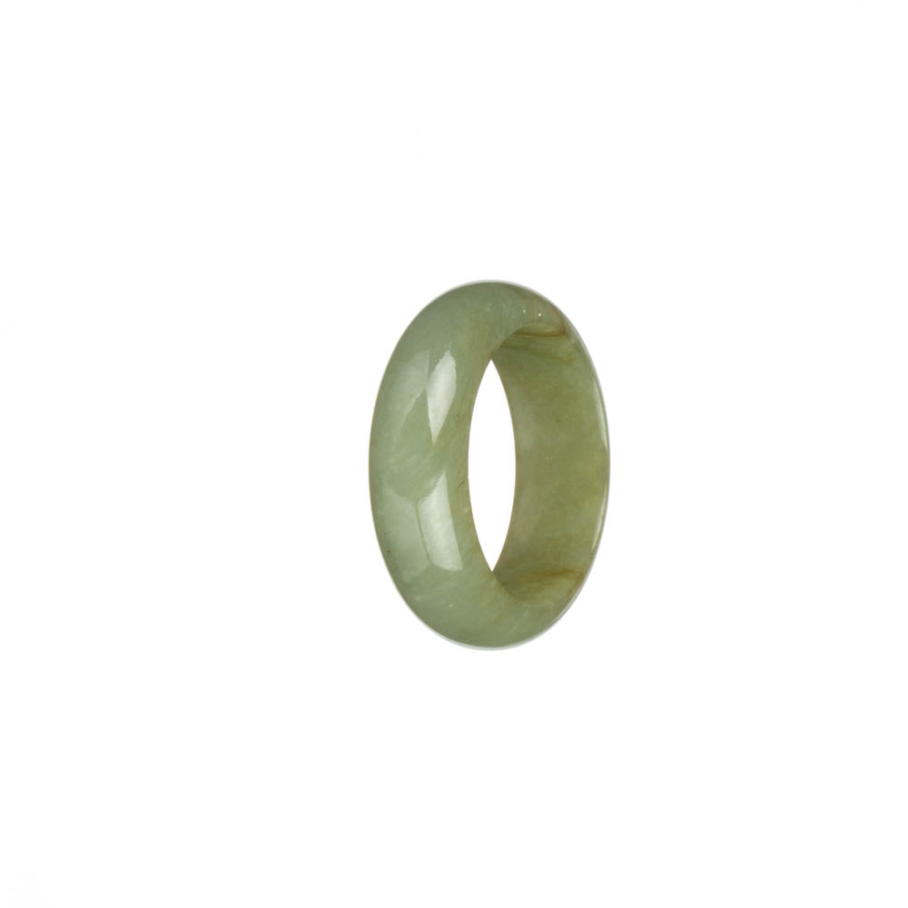 Authentic Olive Green with Brown Spots Jade Band - US 10