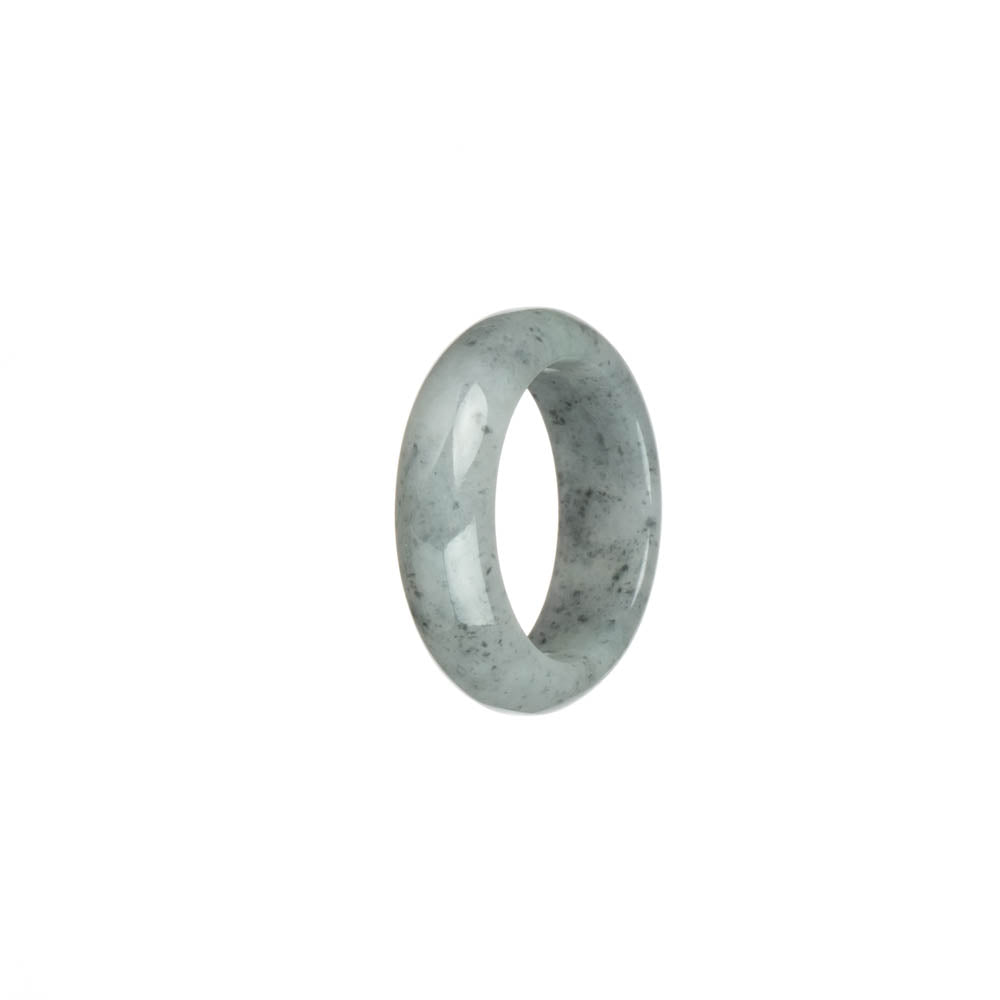 Real Light Grey with Grey Spots and Light Green Patch Jade Band - US 9.5