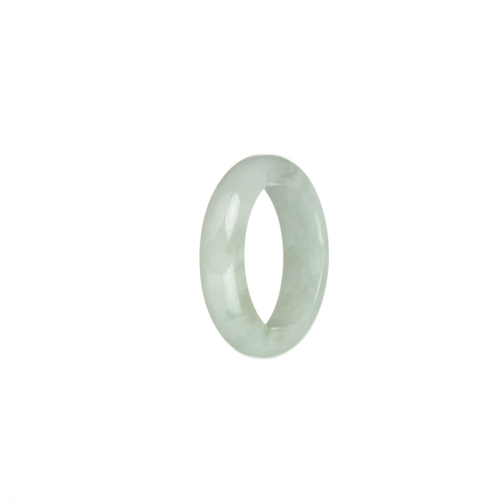 Real White with Pale Green Jade Ring - US 9.5