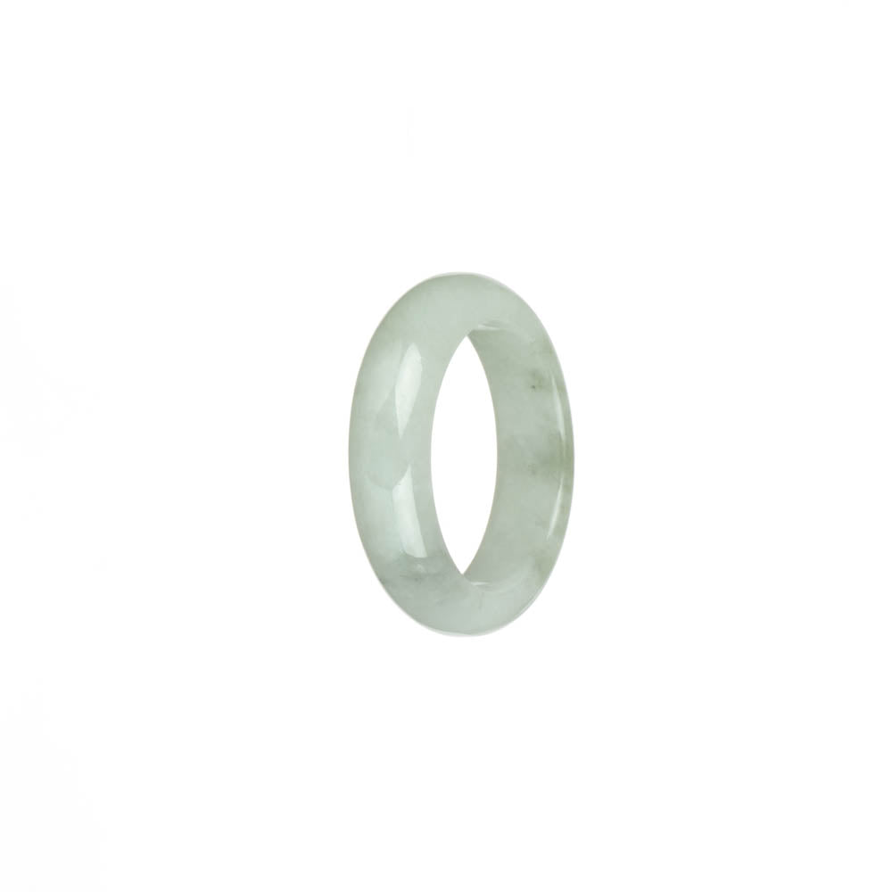 Real White with Pale Green Jade Ring - US 9.5