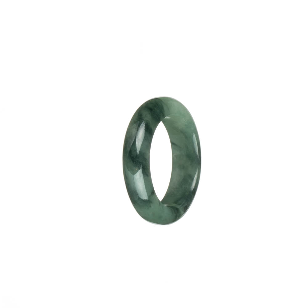 Genuine Green with Deep Green Pattern Burma Jade Band - US 9.5