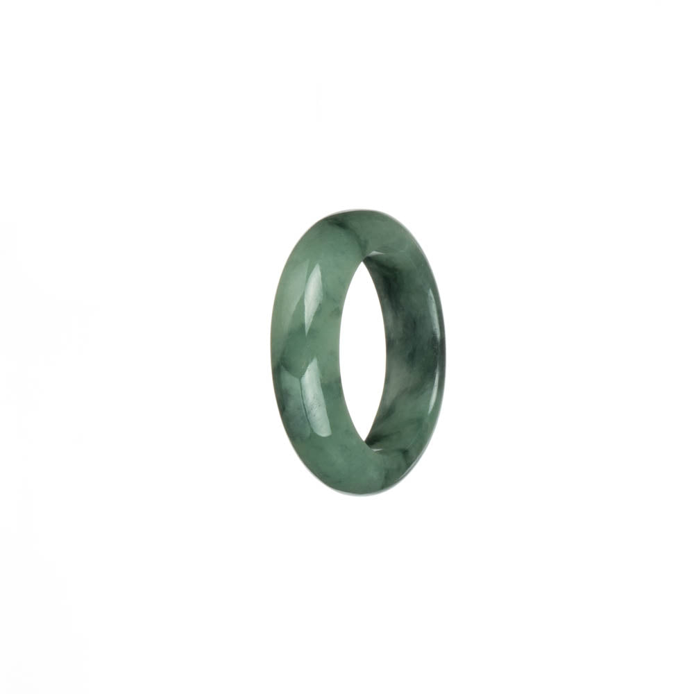 Genuine Green with Deep Green Pattern Burma Jade Band - US 9.5