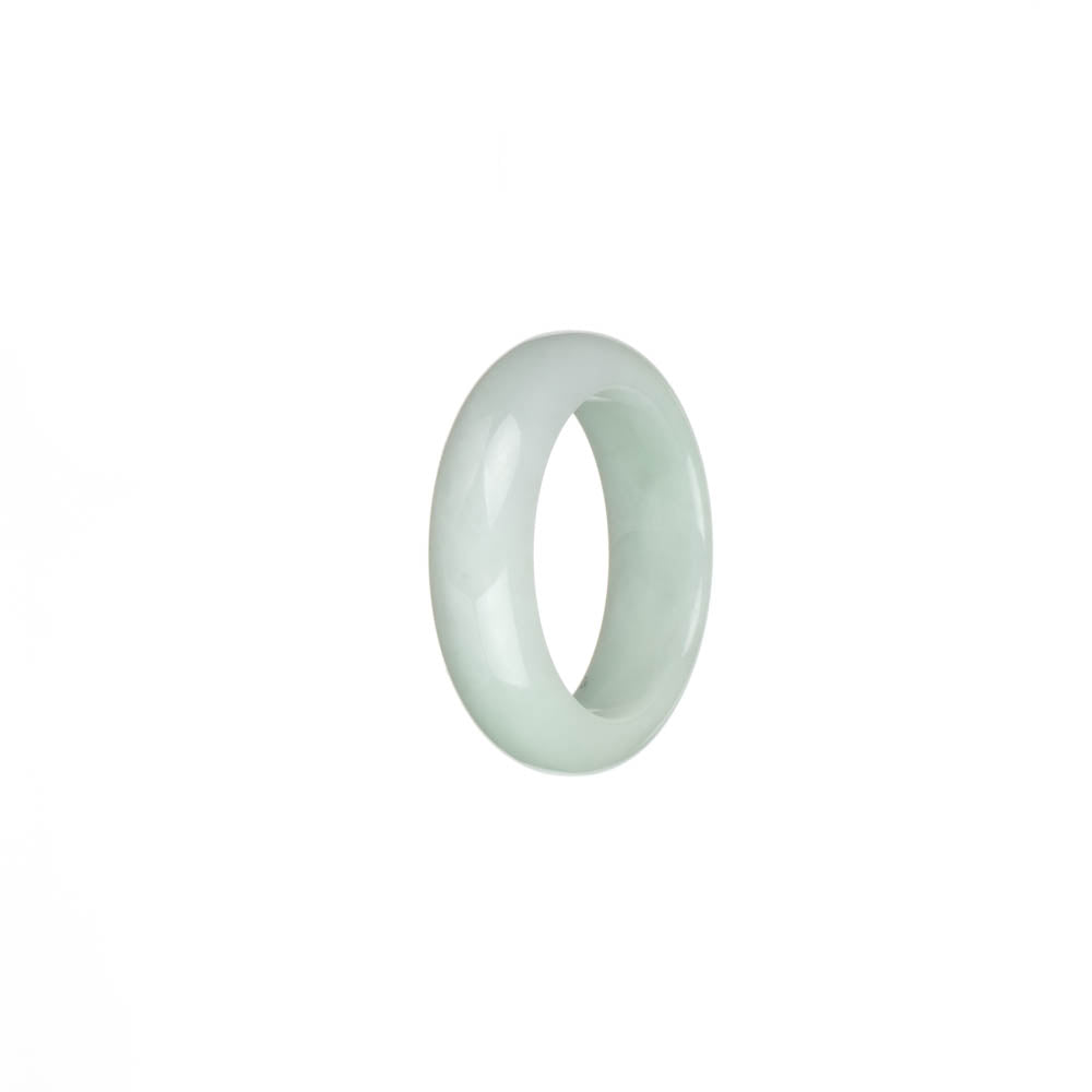 Genuine White with Pale Green Burma Jade Ring - US 9.5