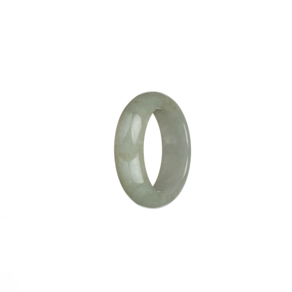 Real Light Grey Burma Jade Ring- US 9.5