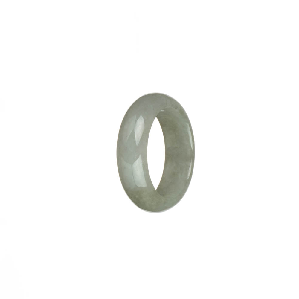 Real Light Grey Burma Jade Ring- US 9.5