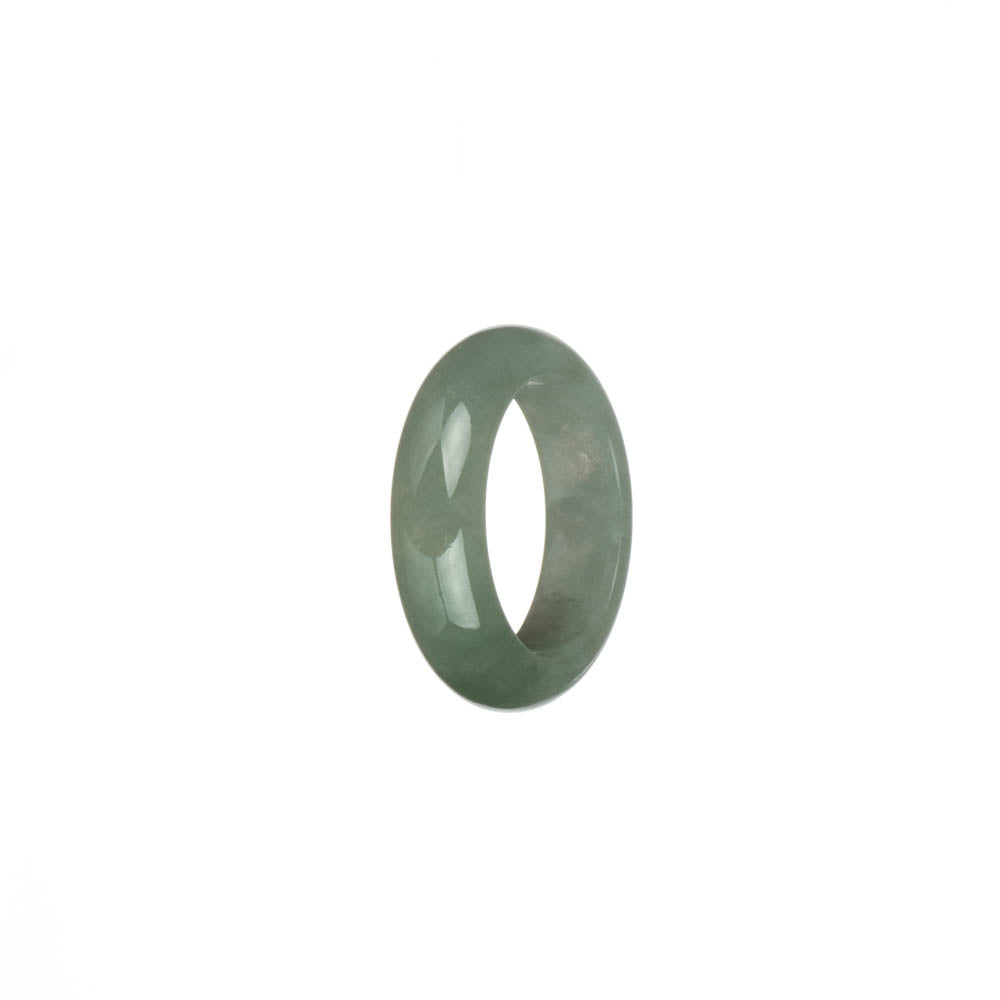 Authentic Light Green and Pale Green with Brown Patch Jade Band - US 8.25