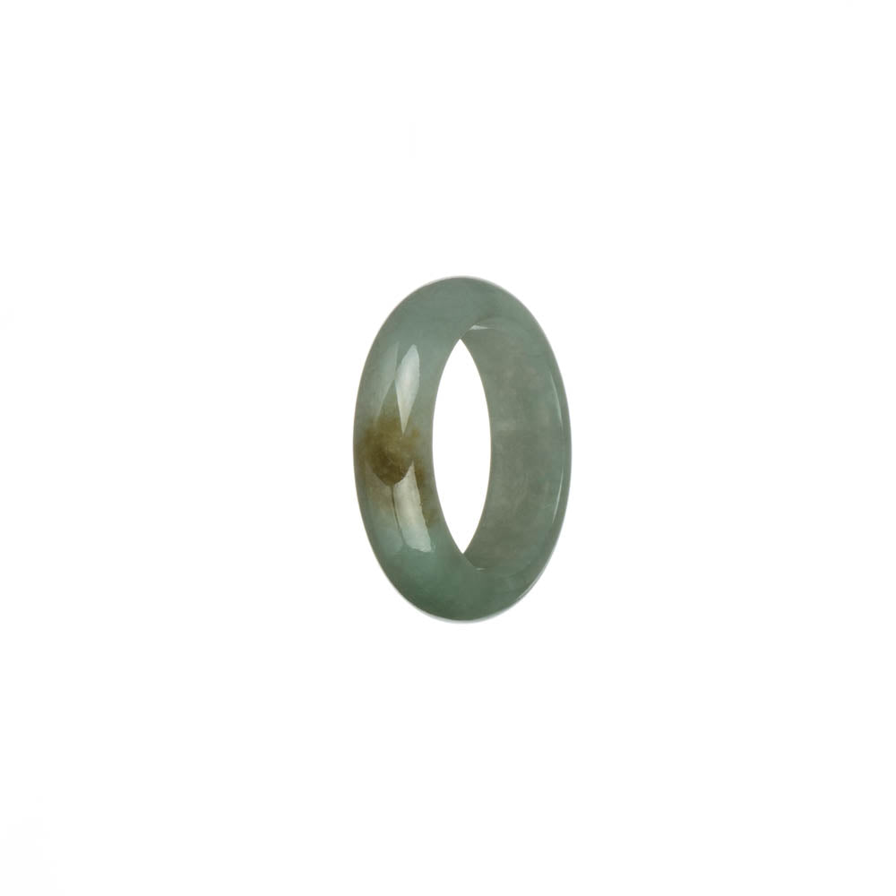 Authentic Light Green and Pale Green with Brown Patch Jade Band - US 8.25