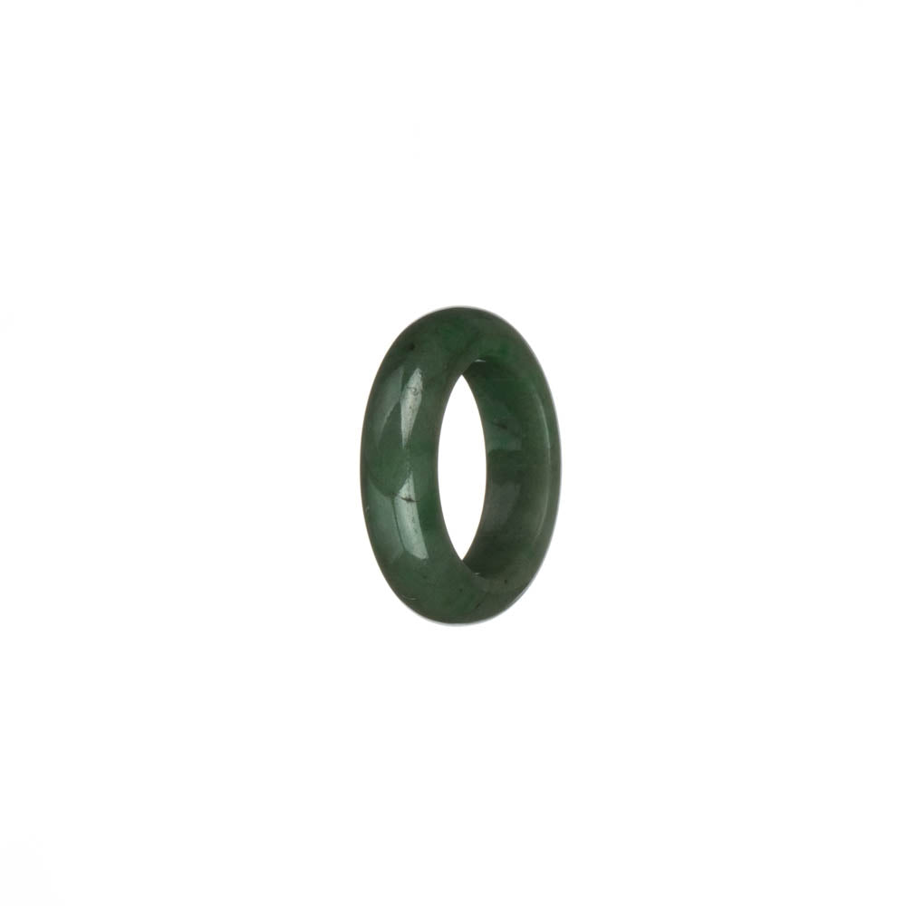 Genuine Green with Apple Green Patches Burma Jade Band - US 5.5