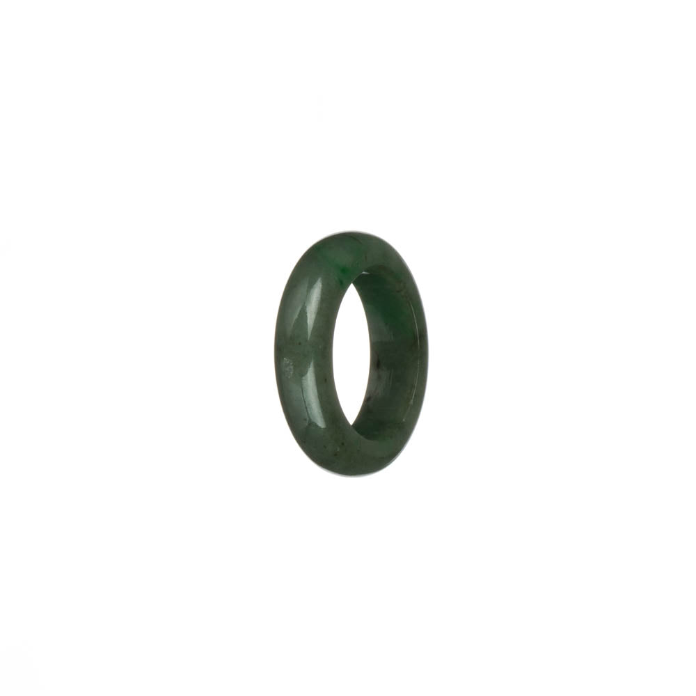 Genuine Green with Apple Green Patches Burma Jade Band - US 5.5