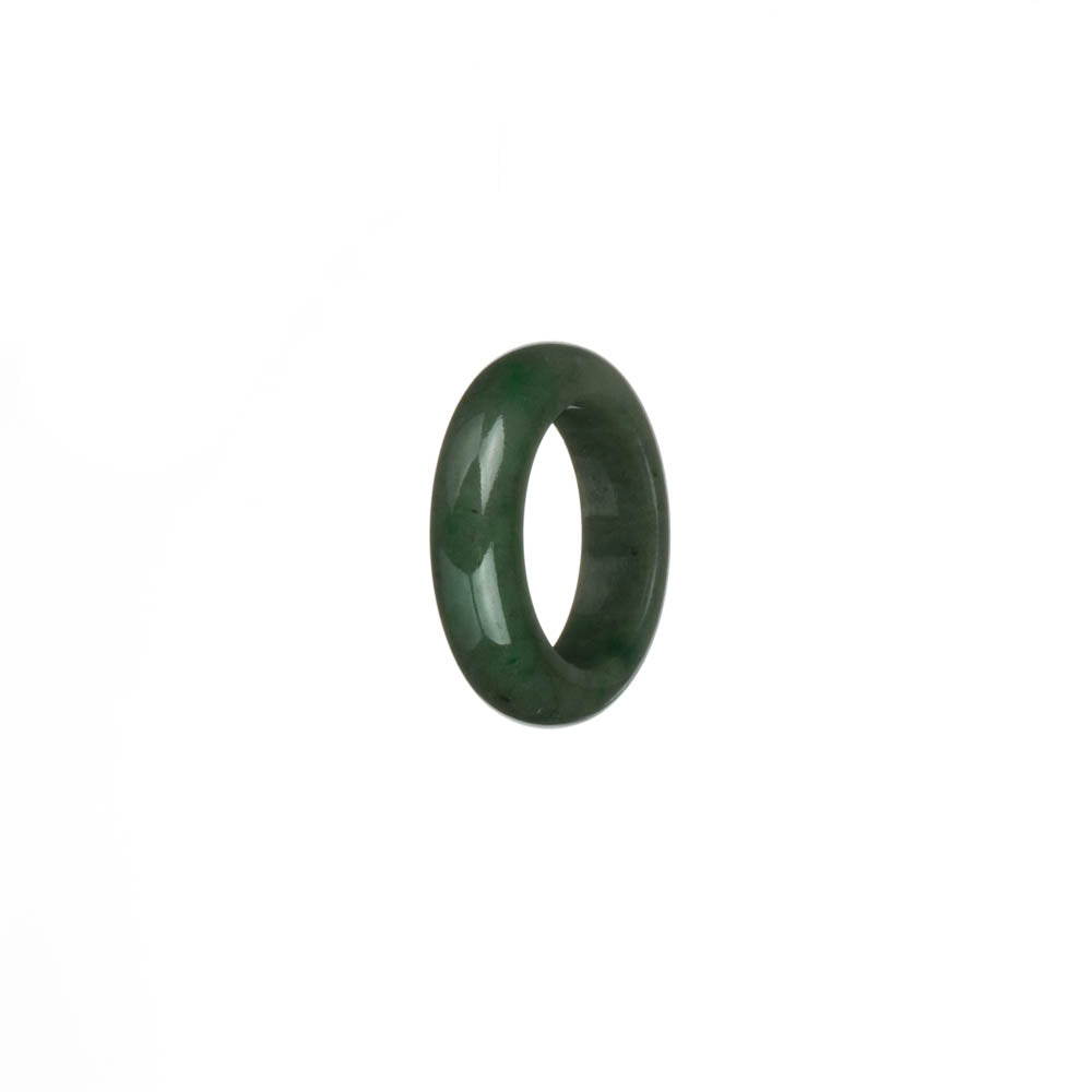 Genuine Green with Apple Green Patches Burma Jade Band - US 5.5