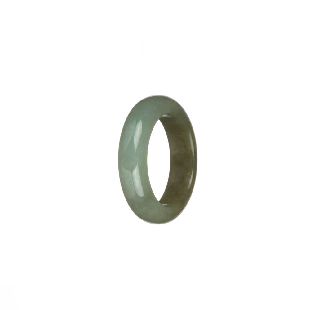 Certified Pale Green and Brown Burma Jade Band - US 9.5