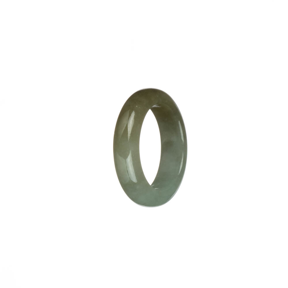 Certified Pale Green and Brown Burma Jade Band - US 9.5