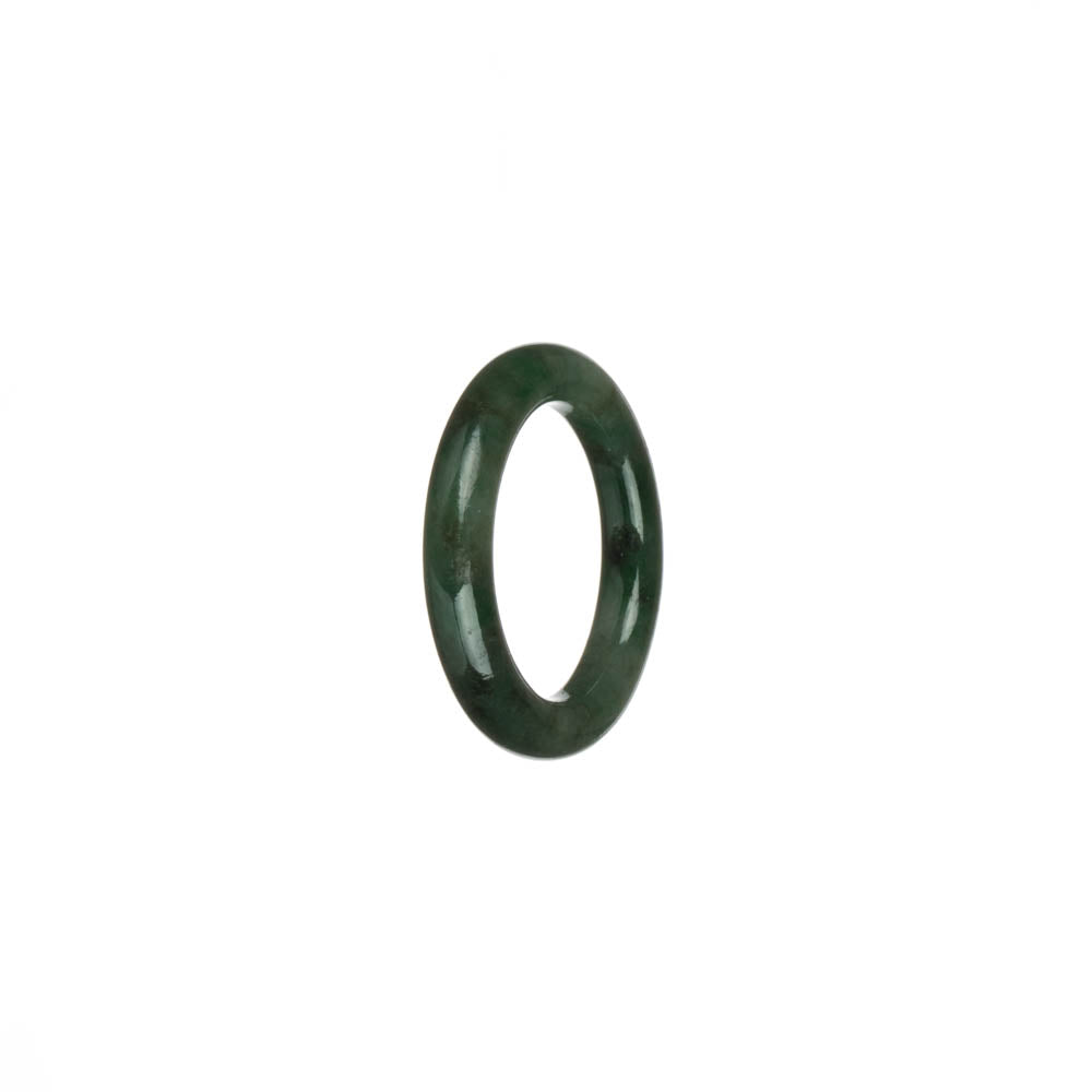 Certified Green with Imperial Green and Brown Patterns Jade Band - US 7.5