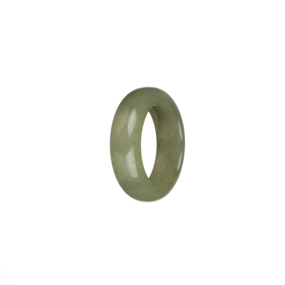 Real Light Olive Green Burma Jade Ring - US 9