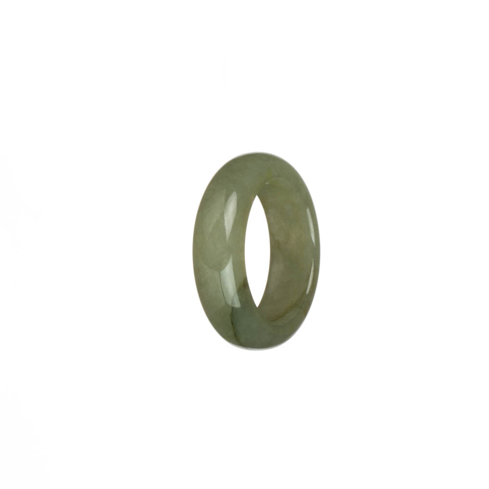 Real Light Olive Green Burma Jade Ring - US 9