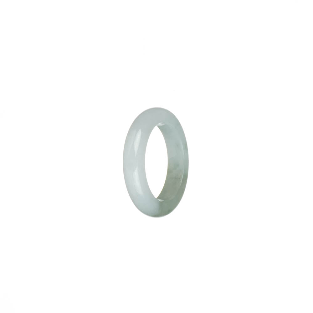 Certified White with Pale Green Jadeite Jade Ring - US 5.75