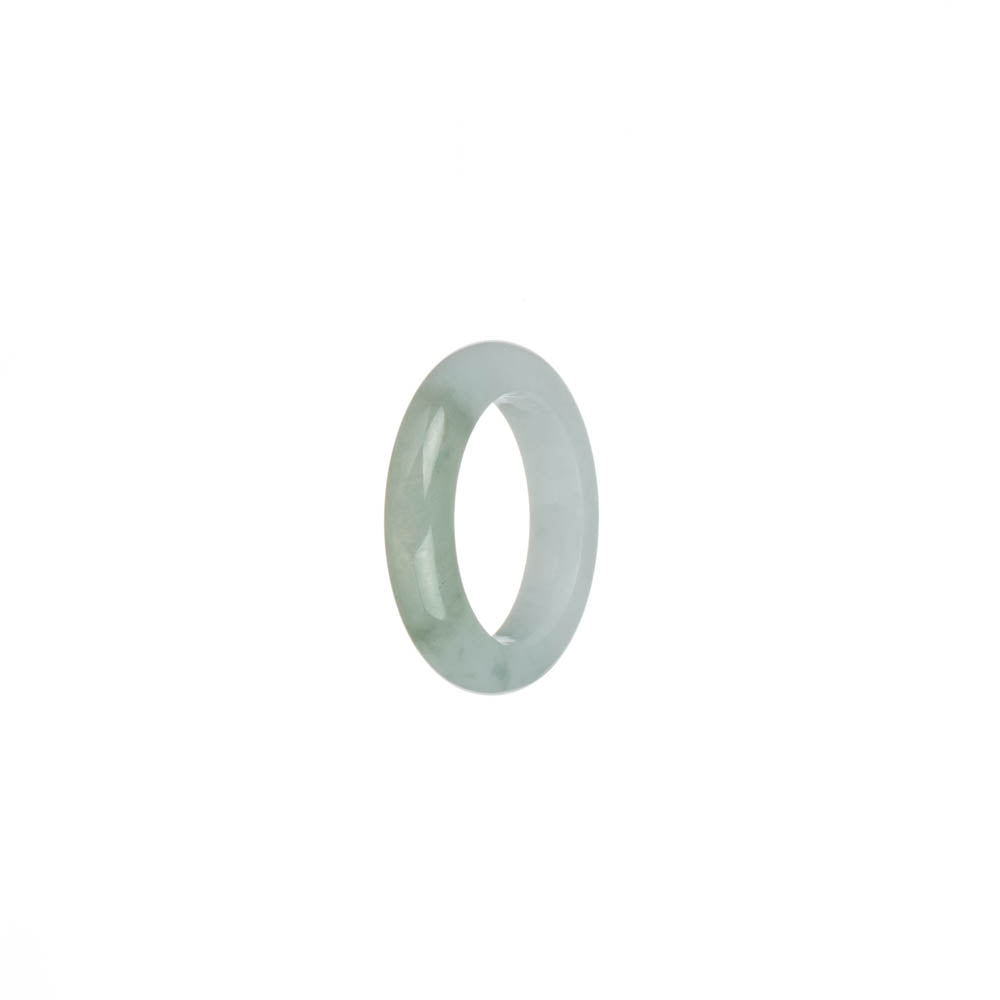 Certified White with Pale Green Jadeite Jade Ring - US 5.75